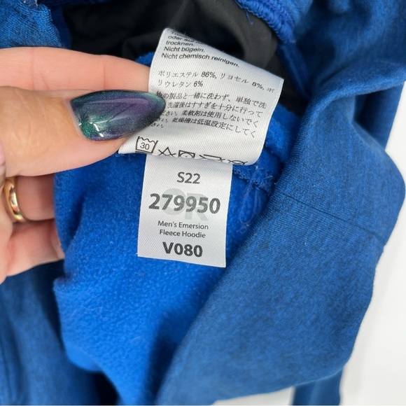 OUTDOOR RESEARCH Emersion Hooded Full Zip Fleece Sweatshirt Jacket Large Blue - Picture 6 of 10